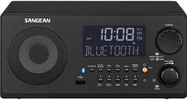 Alt view image 4 of 7 - Sangean FM-RBDS /AM/ USB Bluetooth Digital Tabletop Radio with Remote WR22BK