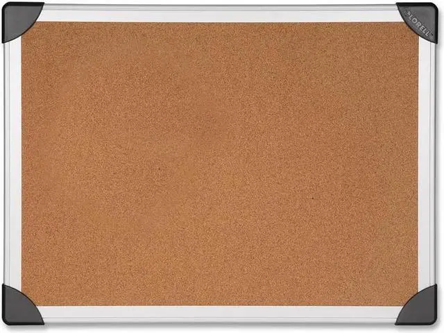Alt view image 3 of 5 - Lorell Cork Board 6'x4' Aluminum Silver/Brown 19193
