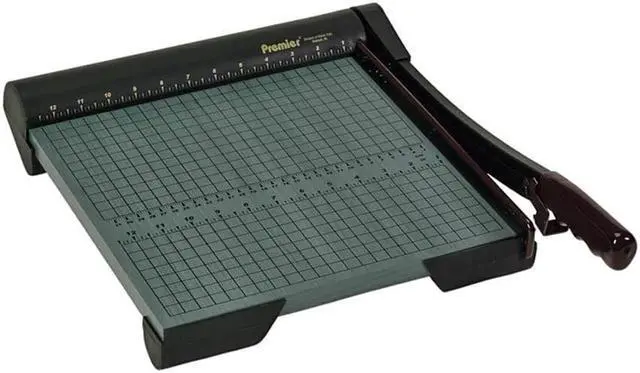 Alt view image 2 of 14 - Premier The Original Green Paper Trimmer 20 Sheets Wood Base 12 1/2"x 12" W12