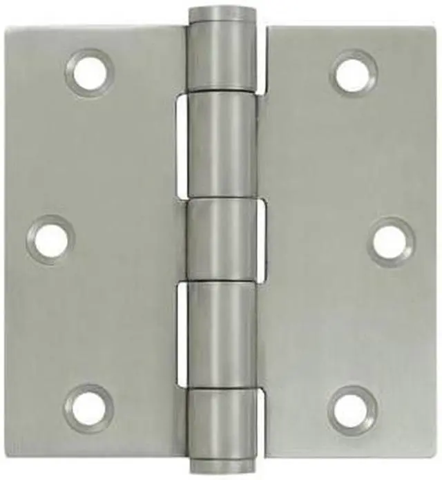 Alt view image 2 of 3 - Deltana SS35U32D 3.5" x 3.5" Stainless Steel Square Corner Plain Bearing Mortise Hinge - Pair, Satin Stainless Steel