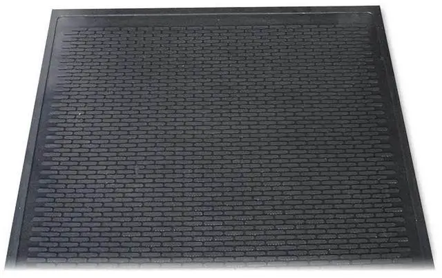 Alt view image 4 of 8 - Genuine Joe Scraper Outdoor Mat Rubber Traps Dirt/Grime 4'x6' Black 70467
