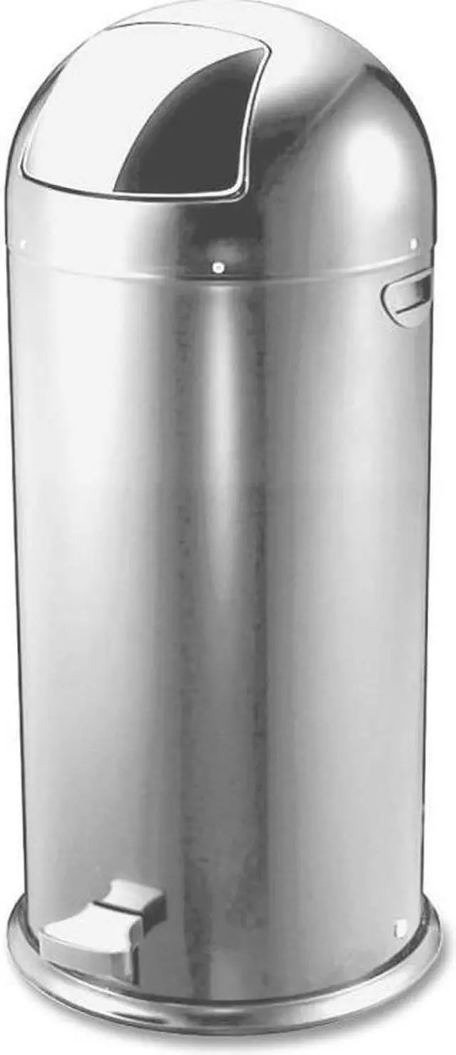 Alt view image 2 of 8 - Genuine Joe Classic Round Top Receptacle Stainless Steel