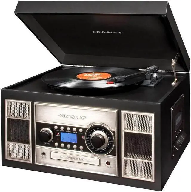 Alt view image 20 of 20 - Crosley Radio CR2413A-BK Memory Master II CD Recorder/USB (Black)