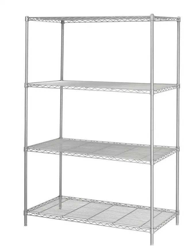 Alt view image 2 of 4 - Safco 5294GR Industrial Wire Shelving - Four-Shelf - 48w x 24d x 72h - Metallic Gray