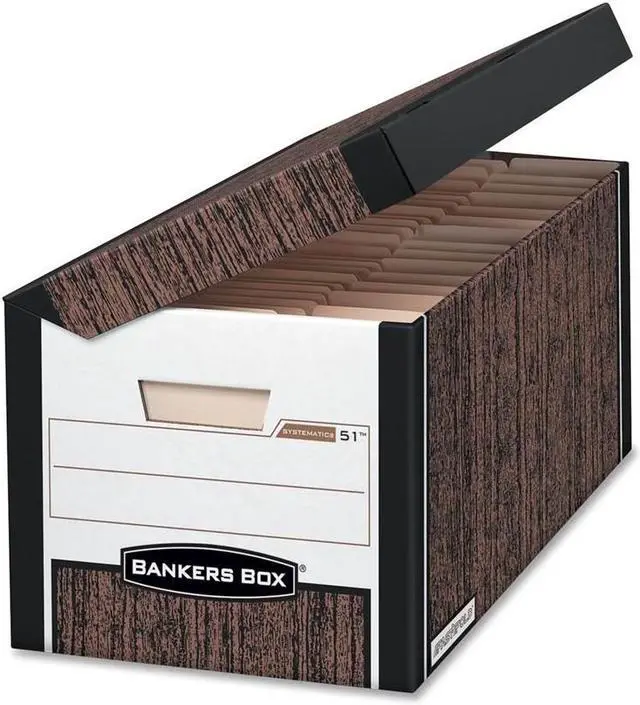 Alt view image 13 of 18 - Bankers Box SYSTEMATIC Med-Duty Storage Boxes Letter 12-1/8 x 24 x 10 Woodgrain