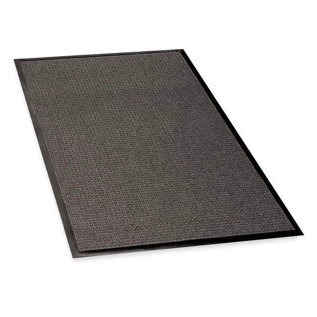 Alt view image 2 of 18 - Genuine Joe Indoor/Outdoor Mat Rubber Cleated Backing 3'x5' Charcoal 59473
