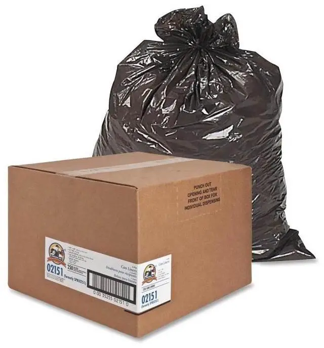 Alt view image 5 of 14 - Genuine Joe Two-Ply Can Liner 40-45Gal 0.7mil 40"x46" 250/PK BNBK 02151