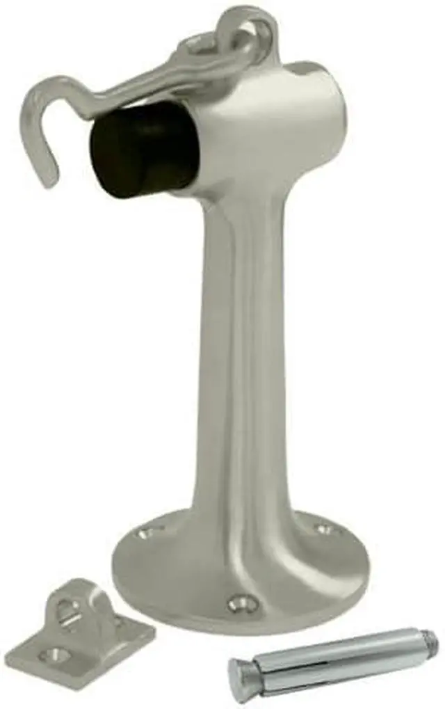 Alt view image 2 of 3 - Deltana DSF630U15 6" Solid Brass Floor Mount Bumper, Satin Nickel