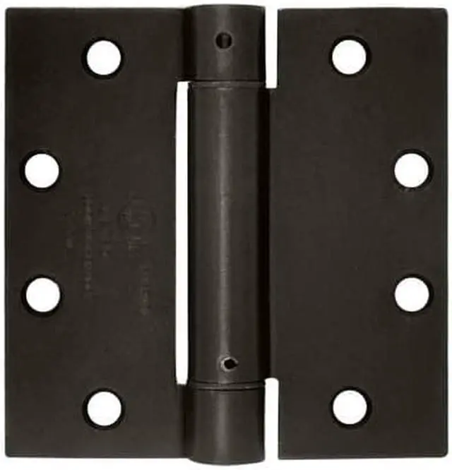 Alt view image 2 of 3 - Deltana DSH45U15A 4.5" x 4.5" Square Corner Mortise Spring Hinge, Antique Nickel