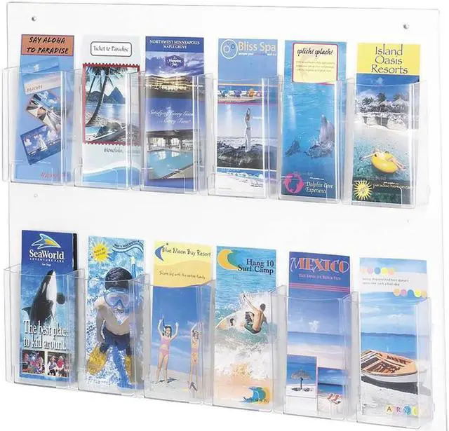 Alt view image 2 of 4 - Safco 5671CL Clear2c™ 12 Pamphlet Display 28 3/4"w x 3"d x 23 1/2"h Clear