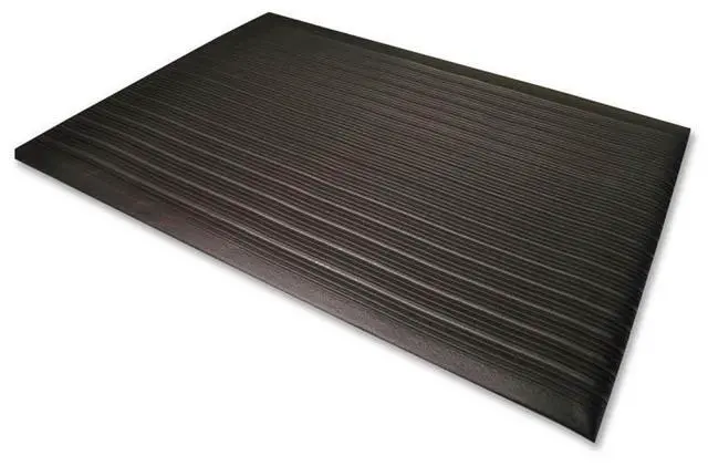Alt view image 2 of 13 - Genuine Joe Anti-Fatigue Mat Vinyl Foam Beveled Edge 3'x5' Black 53351