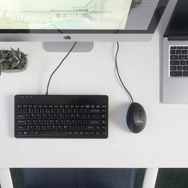 Alt view image 6 of 8 - Perixx PERIMICE-519 Wired Ergonomic Small Vertical Mouse - Portable Small Design - Ideal for Gaming/Home/Office/Travel - 105x67x58 mm