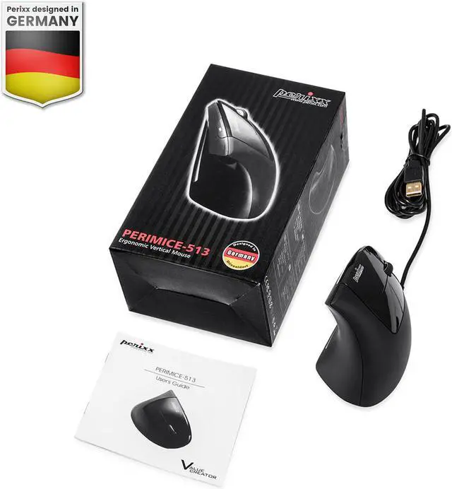 Alt view image 7 of 7 - Perixx PERIMICE-513N Wired USB Ergonomic Vertical Mouse 1000/1600 DPI 6 Button Design