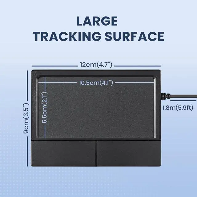 Alt view image 2 of 13 - Perixx PERIPAD-504 Wired USB Multigesture Touchpad Large Tracking Surface Left & Right Buttons