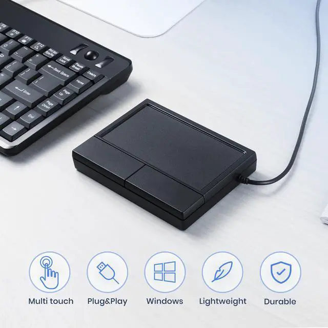 Alt view image 6 of 13 - Perixx PERIPAD-504 Wired USB Multigesture Touchpad Large Tracking Surface Left & Right Buttons