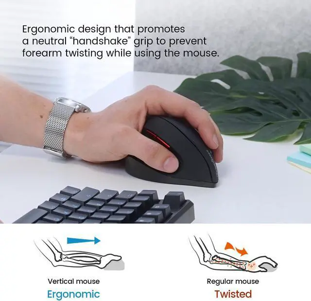 Alt view image 2 of 7 - Perixx PERIMICE-718 Left Handed Vertical 2.4G Wireless Mouse Programmable Bottons 3 DPI For Large Hands