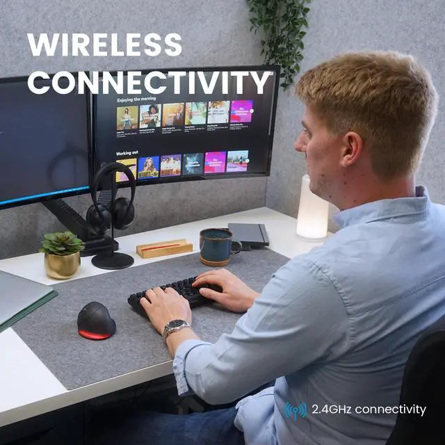 Alt view image 4 of 7 - Perixx PERIMICE-718 Left Handed Vertical 2.4G Wireless Mouse Programmable Bottons 3 DPI For Large Hands