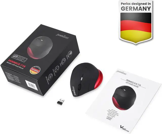 Alt view image 7 of 7 - Perixx PERIMICE-718 Left Handed Vertical 2.4G Wireless Mouse Programmable Bottons 3 DPI For Large Hands