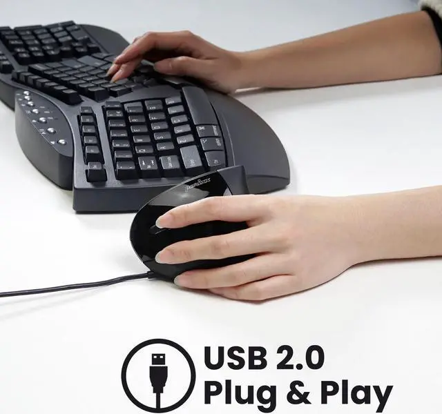 Alt view image 5 of 7 - Perixx PERIMICE-513L Wired Left Handed Vertical Ergonomic Mouse 1000/1600 DPI 6 Buttons