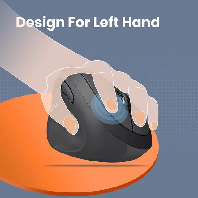 Alt view image 2 of 8 - Perixx Perimice-719L Left-handed Wireless 2.4GHz Ergonomic Mouse for Smaller Hand Sizes Quiet Buttons 3 DPI 800/1200/1600