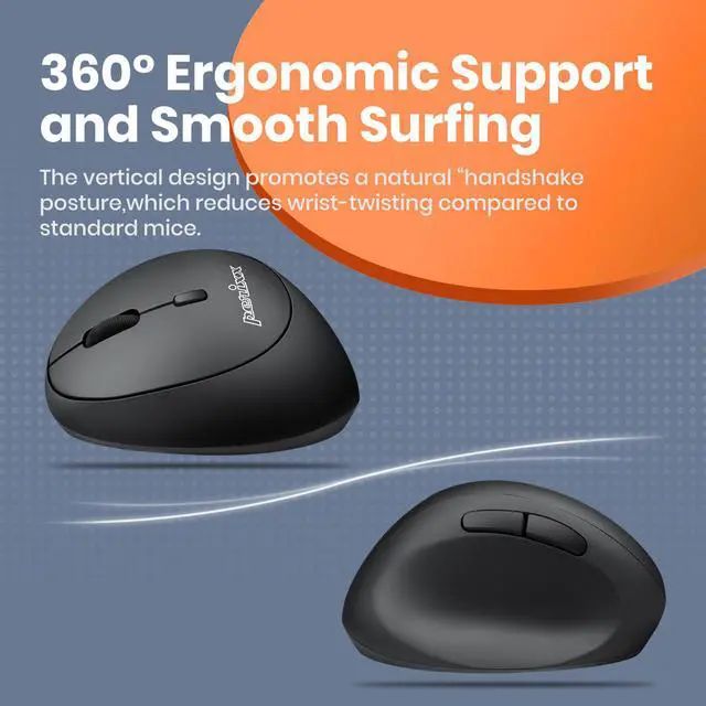 Alt view image 5 of 8 - Perixx Perimice-719L Left-handed Wireless 2.4GHz Ergonomic Mouse for Smaller Hand Sizes Quiet Buttons 3 DPI 800/1200/1600