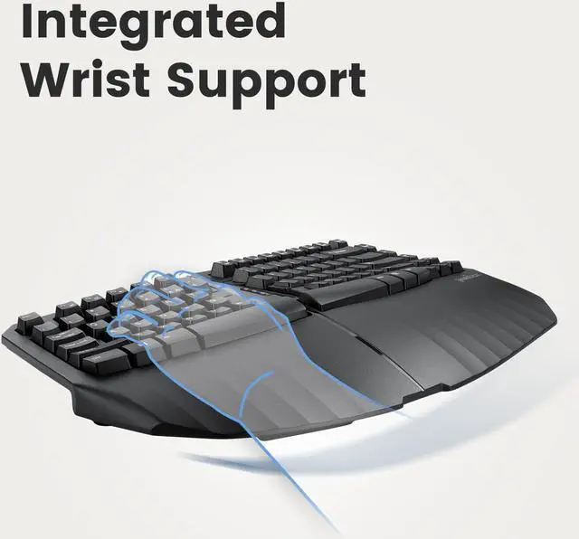 Alt view image 3 of 7 - Perixx PERIDUO-813B US, Wireless Ergonomic Compact Keyboard & Vertical Mouse