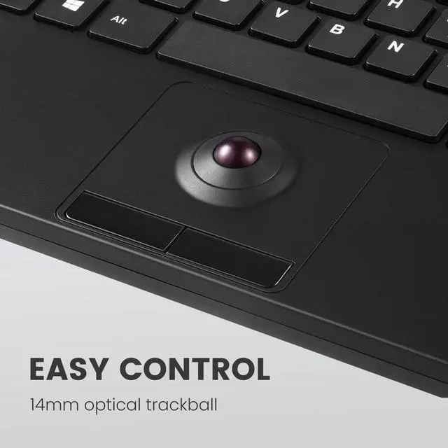 Alt view image 5 of 7 - Perixx PERIBOARD-526 US, Wired Mini USB Keyboard with Trackball - X Type Scissor Keys - 11.18x7.17x1.1 Inches - Build-in 2 USB Hubs - US English