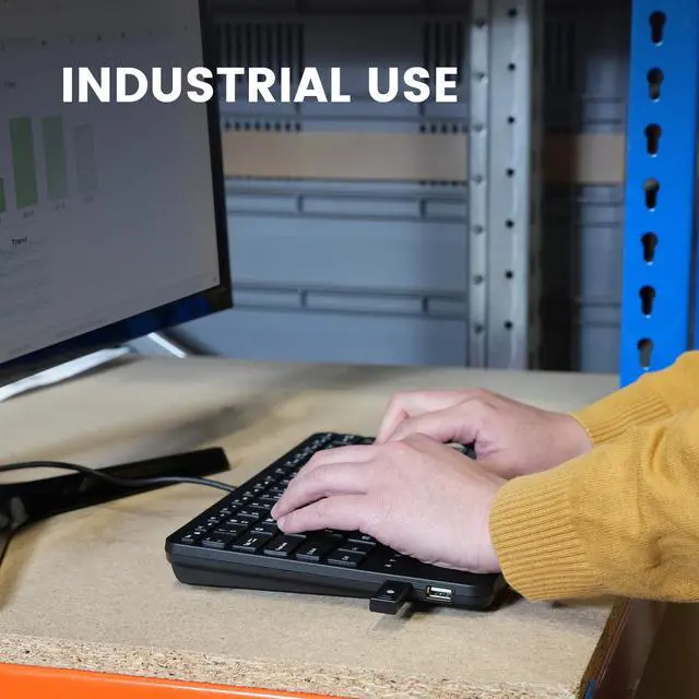 Alt view image 6 of 7 - Perixx PERIBOARD-526 US, Wired Mini USB Keyboard with Trackball - X Type Scissor Keys - 11.18x7.17x1.1 Inches - Build-in 2 USB Hubs - US English