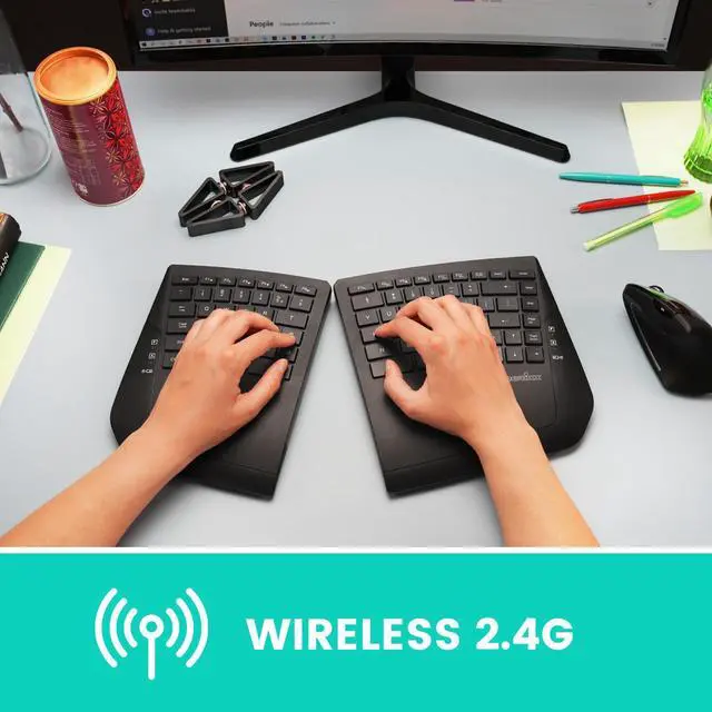 Alt view image 6 of 7 - Perixx PERIBOARD-624B US, Wireless Ergonomic Split Keyboard