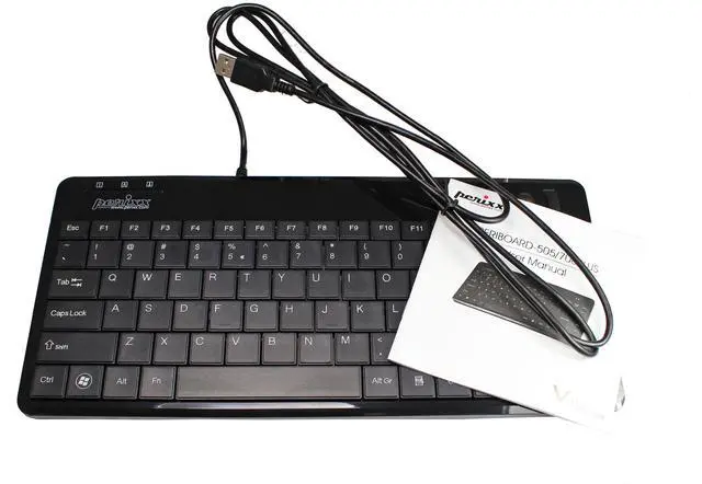 Alt view image 4 of 14 - Perixx PERIBOARD-505H PLUS, Wired USB Trackball Keyboard - Built-in 2x USB 2.0 Hubs - Mini Design - Fit with Professional or Industrial Use - Built inTrackball - US English Layout