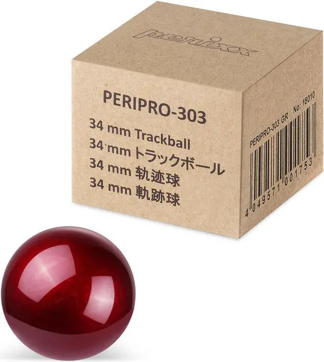 Alt view image 2 of 6 - Perixx 18021 PERIPRO-303GR 34 mm Trackball, Rollerball Replacement Compatible with Perimice and M570, Glossy Red