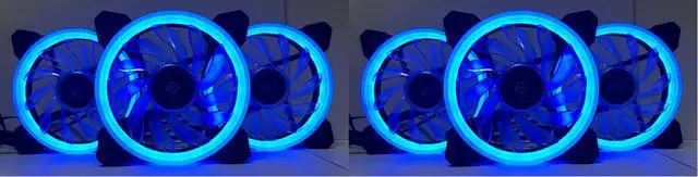 Alt view image 3 of 10 - EPOWER 120mm Quiet RGB LED PWM Fan (6-Pack) with  8 Port Fan Hub and RF Remote