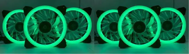 Alt view image 5 of 10 - EPOWER 120mm Quiet RGB LED PWM Fan (6-Pack) with  8 Port Fan Hub and RF Remote