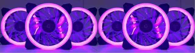 Alt view image 2 of 10 - EPOWER 120mm Quiet RGB LED PWM Fan (6-Pack) with  8 Port Fan Hub and RF Remote