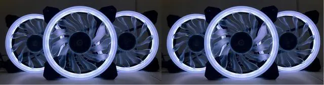 Alt view image 4 of 10 - EPOWER 120mm Quiet RGB LED PWM Fan (6-Pack) with  8 Port Fan Hub and RF Remote