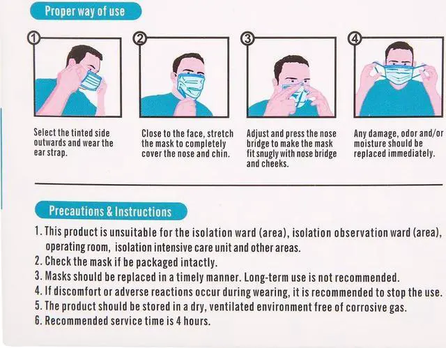 Alt view image 3 of 6 - 3-Layer Non-woven Melt Blown Disposable Protective Face Mask (CE, FDA) - 50pcs/ box - Fast Delivery
