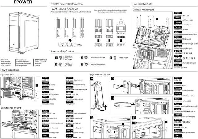 Alt view image 6 of 7 - EPOWER EP-2002BB-500 MID TOWER ATX/MICRO ATX BLACK COMPUTER CASE WITH 500W POWER SUPPLY