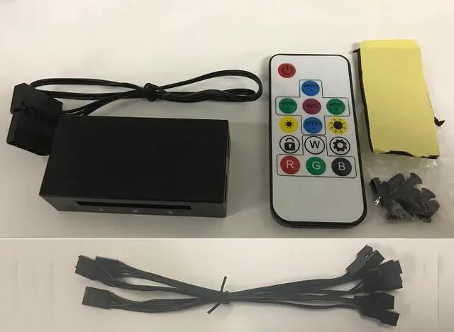 Alt view image 9 of 10 - EPOWER 120mm Quiet RGB LED PWM Fan (6-Pack) with  8 Port Fan Hub and RF Remote