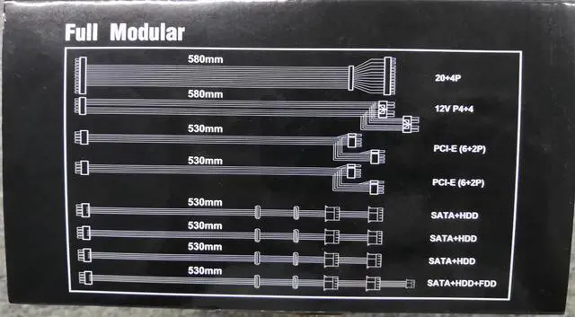 Alt view image 5 of 6 - TOPOWER TOP-800G 800W EPS12V/ATX12V v2.3 SLI Ready, CrossFire Ready, 80 PLUS GOLD Certified, Full Modular Active PFC Power Supply