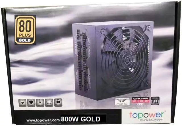 Alt view image 4 of 6 - TOPOWER TOP-800G 800W EPS12V/ATX12V v2.3 SLI Ready, CrossFire Ready, 80 PLUS GOLD Certified, Full Modular Active PFC Power Supply