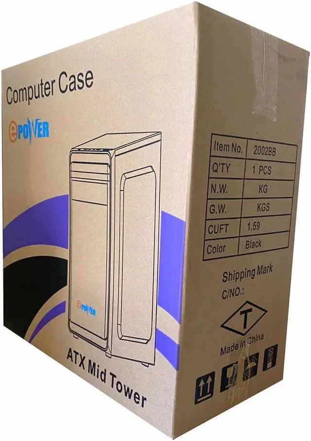 Alt view image 7 of 7 - EPOWER EP-2002BB-800 Mid Tower ATX/Micro ATX Black Computer Case with 800W Power Supply