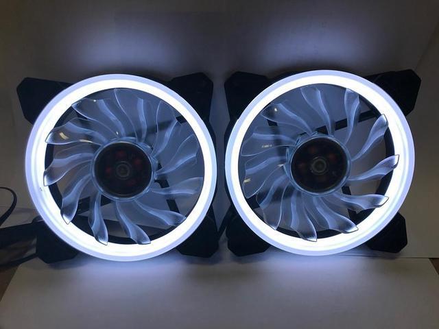 Alt view image 4 of 7 - EPOWER 120mm Quiet RGB LED PWM Fan (2-Pack) with  8 Port Fan Hub and RF Remote