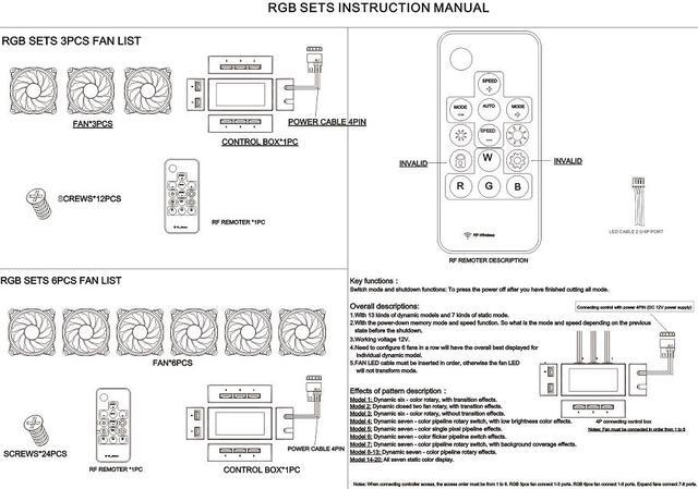 Alt view image 6 of 7 - EPOWER 120mm Quiet RGB LED PWM Fan (2-Pack) with  8 Port Fan Hub and RF Remote