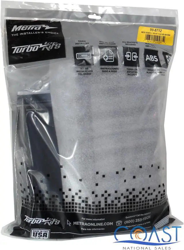 Main image of METRA 99-8712 SINGLE DIN INSTALLATION KIT FOR 2005 - 2008 MERCEDES C / CLK CLASS