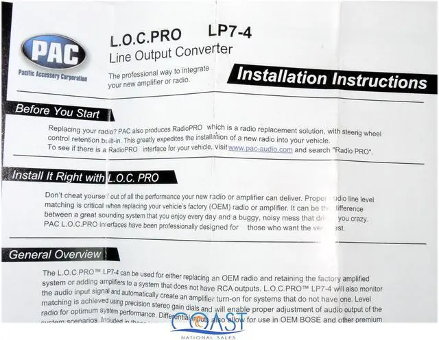 Alt view image 4 of 9 - PAC LP7-4 Universal 4-Channel Line Output Converter with Remote Turn-On Circuit