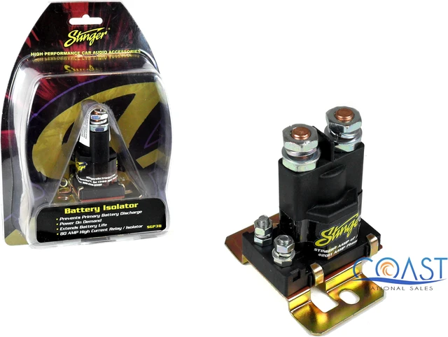 Alt view image 2 of 19 - STINGER SGP38 CAR AUDIO 80 AMP 12V DUAL BATTERY HIGH CURRENT RELAY & ISOLATOR