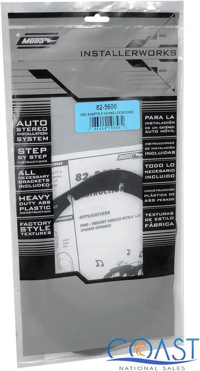 Alt view image 3 of 7 - METRA 82-5600 5 1/4 - 6 1/2 INCH SPEAKER TO 6X8 INCHES OPENING ADAPTER PLATE NEW