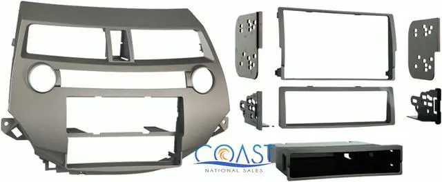 Alt view image 2 of 11 - 99-7874T Taupe Metra 08 - 09 Honda Accord Dash Installation Kit Single DIN / Double DIN with Single Zone Climate Control 997874t 99 7874t 2008 2009