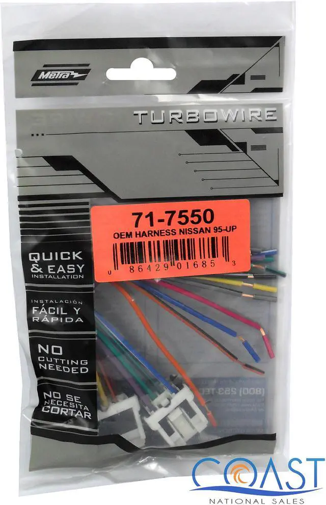 Alt view image 3 of 9 - METRA 71-7550 NISSAN 1995 - UP REVERSE WIRE HARNESS PLUGS INTO OEM RADIO NEW