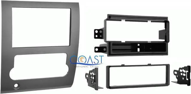 Alt view image 3 of 8 - Metra 99-7424 Single DIN/Double DIN Installation Kit for 2008-up Nissan Titan (Silver)